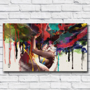 Wlong Love Kiss Oil Painting Canvas Art Paintings For Living Room Wall No Frame Decorative Pictures Abstract Art Painting Y200102