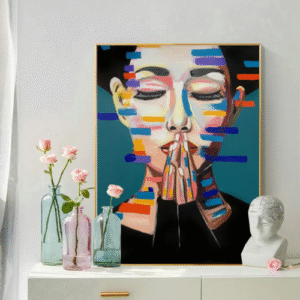 Abstract Silhouette Canvas Art: Graceful Figure Prints for Modern Living Room Decor, Ready to Hang
