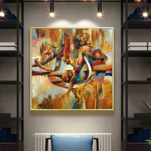 Abstract Figure Canvas Art - Contemporary Portrait Paintings, Decorative Wall Picturs for Living Room Aesthetic, Unframed