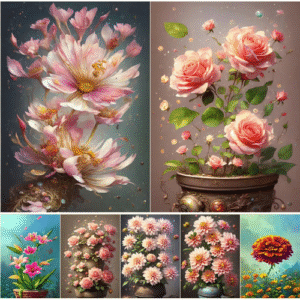 Raffi Rose Canvas Painting - Modern Floral Wall Art for Living Room & Bedroom Decor