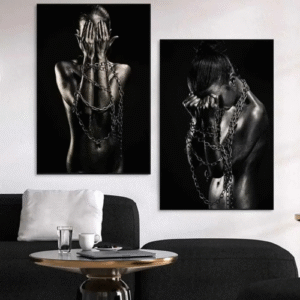 frican womens canvas paintings black gold womens posters and prints Scandinavian wall art images home decor living room muralsC250504
