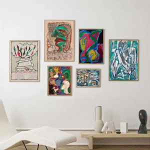 Pierre Alechinsky oil paintings canvas posters and printmaking museum gallery wall images for living room bedroom and home decorationC250421