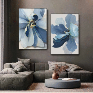 Abstract Blue Color Flower Poster Modern Combination Canvas Print Paintings Wall Art Pictures for Living Room Decor CuadrosXJ241104