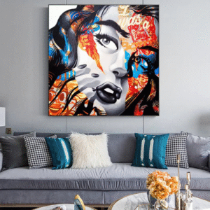 Graffiti Woman Portrait Pictures Canvas Paintings Wall Art Posters And Prints For Living Room Decoration No Frame