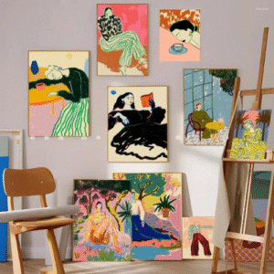 Paintings Abstract Painting Women DIY Sticky Poster Vintage Room Bar Cafe Decor Home