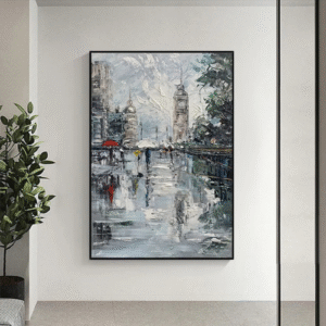 100%Handmade Paintings On The Wall Oil Paintings On Canvas The Street Corner Wall Poster Decorative Paintings For Room No Framed