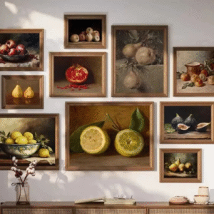 Antique Vintage Fruit Lemon Pomegranate Pear Still Life Poster Print Canvas Painting Wall Pictures for Kitchen Room Home Decor Y250224