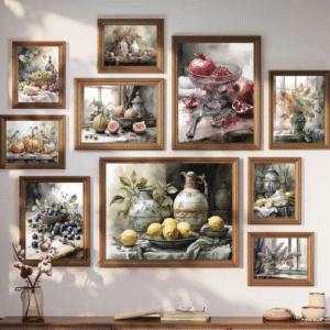 Vintage Guava fig still life aesthetic poster printing antique vase canvas painting farmhouse living room kitchen home decoration X241107