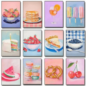 Colorful Summer Still Life Poster Dining Room Breakfast Food Prints Canvas Painting Wall Art Picture Kitchen Decor Y250627