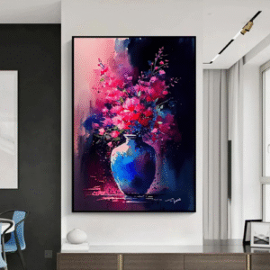 Europe Classical Vintage Flower Canvas Painting Wall Decor Still Life with Flowers in Glass Vase Nordic Art Poster Print Picture