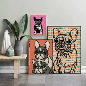 wholesale World Bulldog Day April 21 Poster Canvas Print Poster Contemporary Painting Adorable Wall Decor Aesthetic Wall Art for Home Room