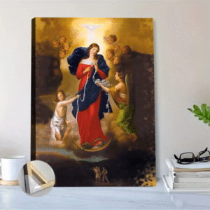Contemporary Virgin Mary Painting Versatile Home Wall Art Piece