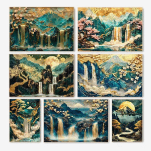 Abstract Landscape Canvas Painting Contemporary Wall Art Fuji In Moon Art Mountain Sunrise Poster Home Decor Murals UnframedC250619