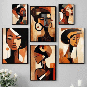 Dark Portrait Poster Colorful Contemporary African Woman Abstract Canvas Painting Afrocentric Wall Art Picture Office Home DecorS250702
