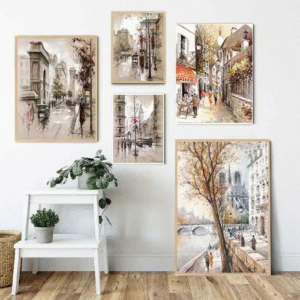 Canvas Paintings Home Decor HD Prints Poster Abstract City Street Landscape Pictures for Living Room Wall Art Framework M241216