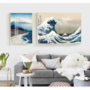 Paintings For Living Room Oriental Home Decor Vintage Japanese Landscape Poster Prints Wave Kanagawa Art Canvas Painting Wall Woo