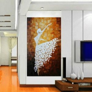 ramed Impresssion Ballerina Girl Canvas Oil Painting Hand-painted Home Living Room Decor Pictures Wall Art Modern Abstract Paintings MAF90