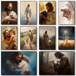 Jesus Christ Walking on Water Hand of God Jesus Portrait ic Retro Poster Canvas Paintings Wall Art Pictures Home Decor Y250602